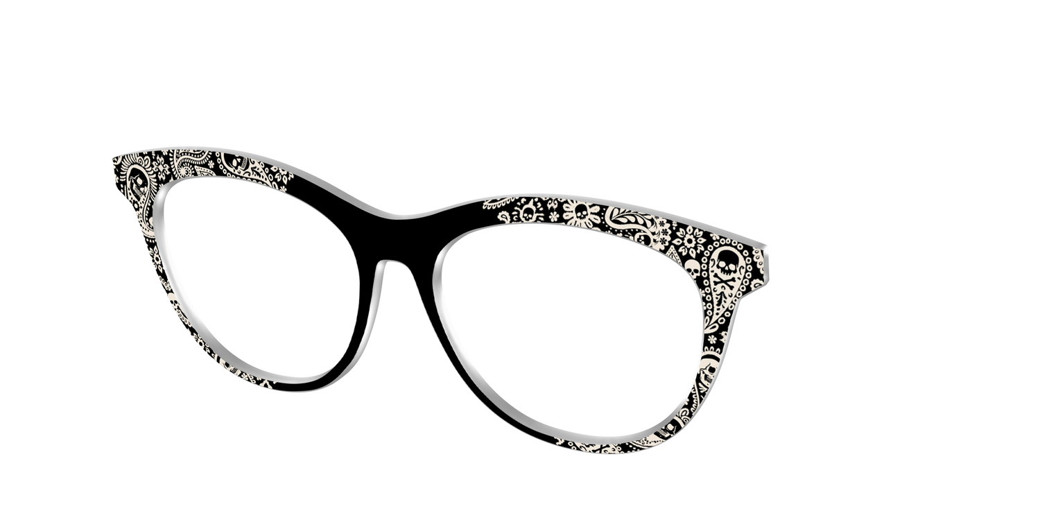 The Bone White Paisley - Angle Top Image - Pair Eyewear