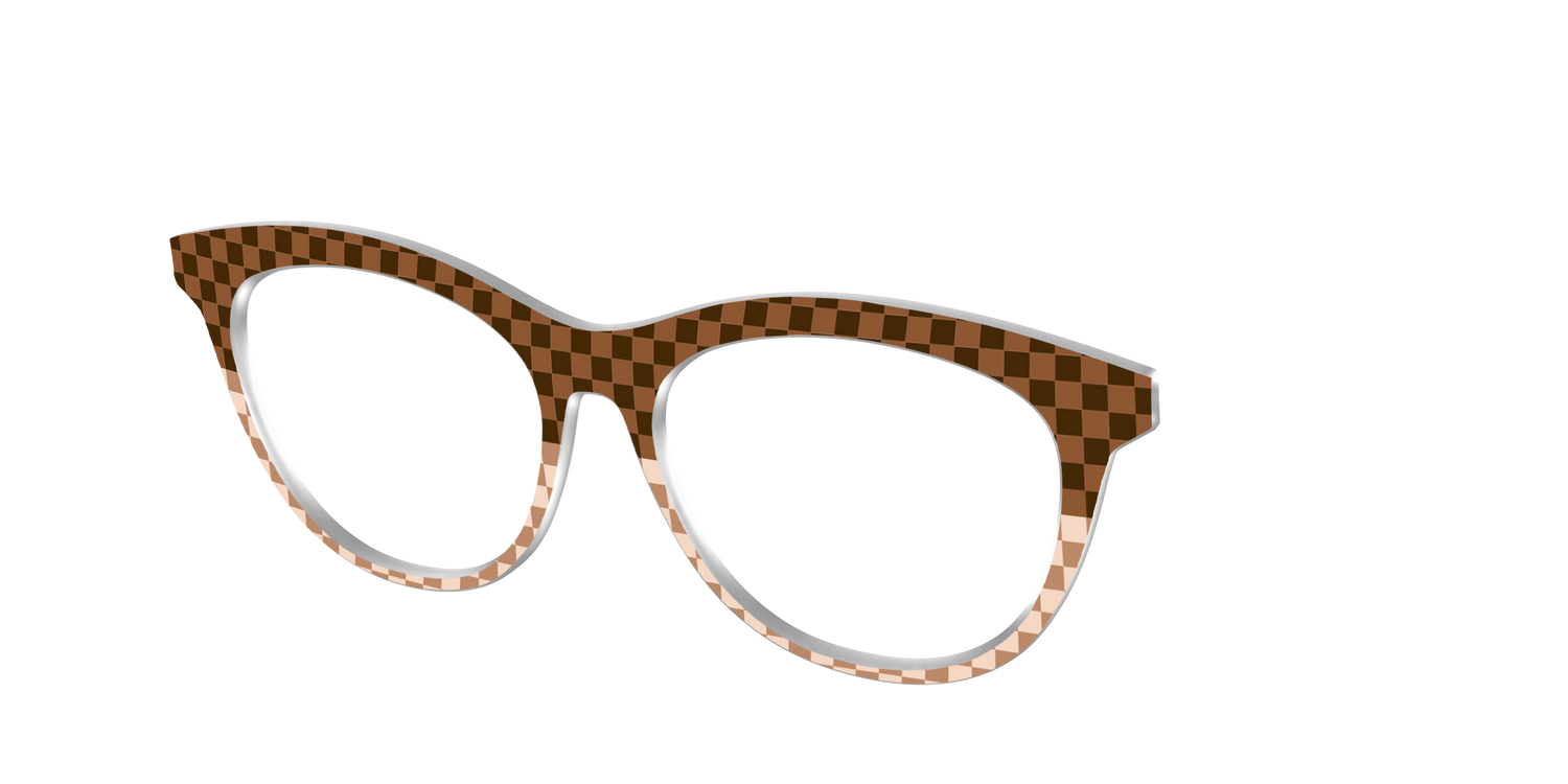 The Cappuccino Check Split - Angle Top Image - Pair Eyewear