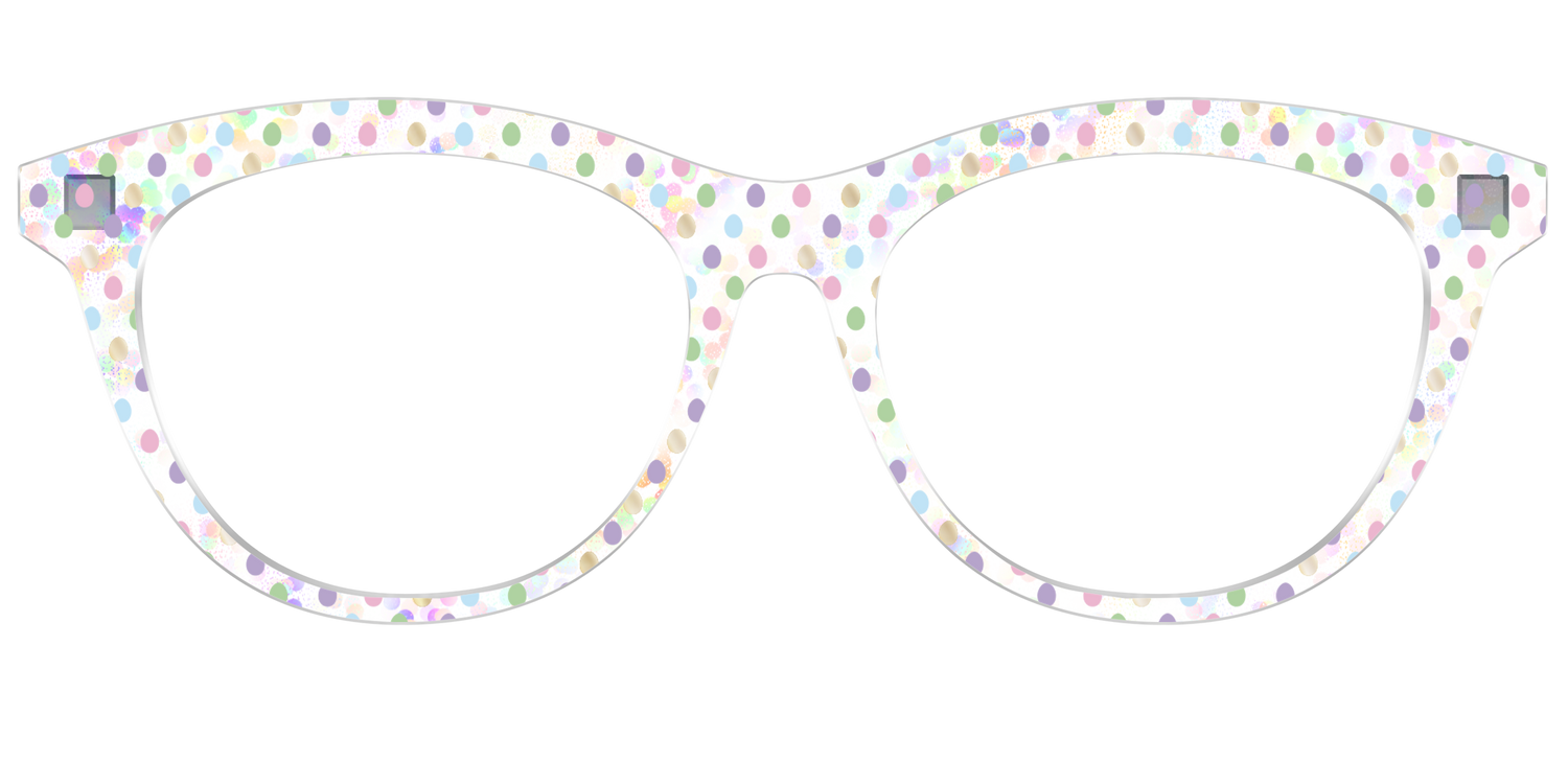 The Egg Polka Dot with Gold Foil Crystal - Front Top Image - Pair Eyewear