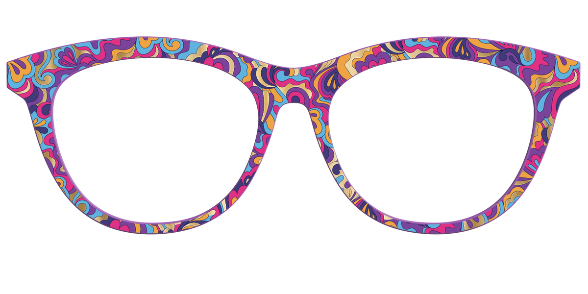 The Flower Power Paisley with Gold Foil - Front Top Image - Pair Eyewear