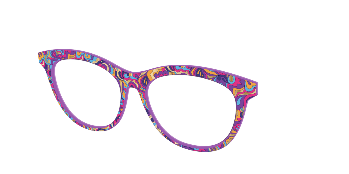 The Flower Power Paisley with Gold Foil - Angle Top Image - Pair Eyewear