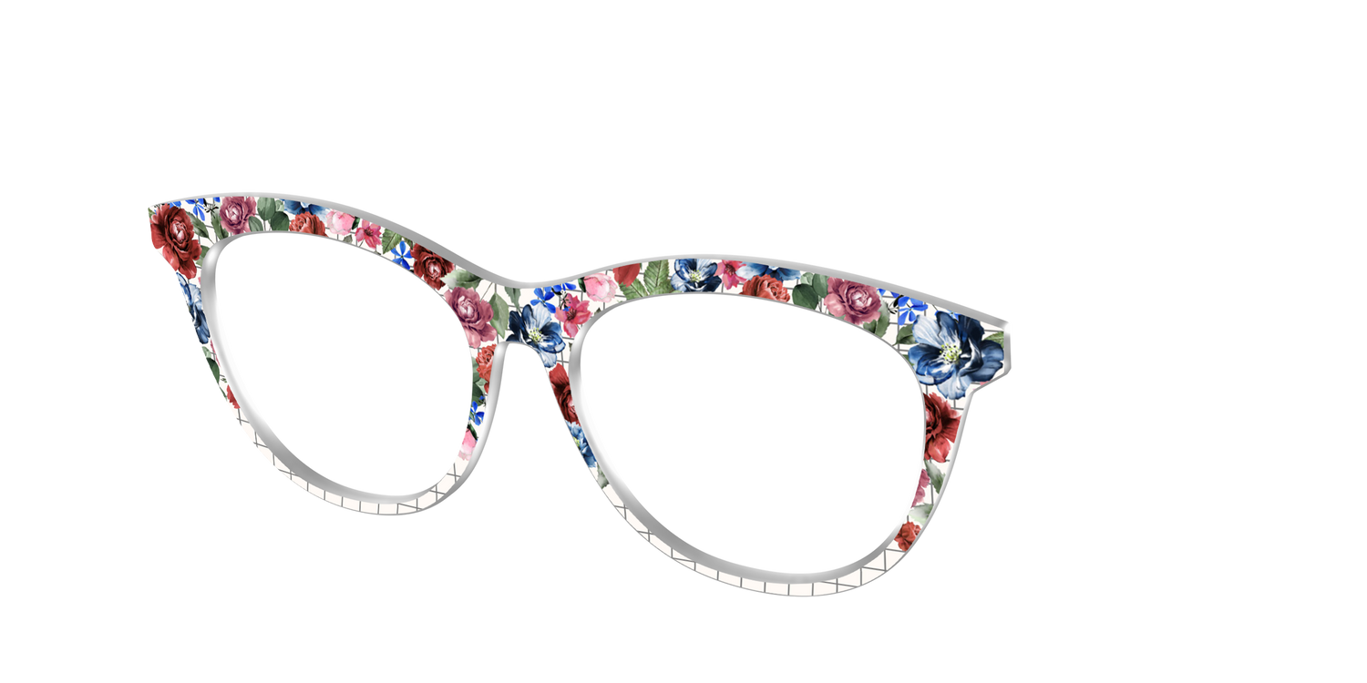 The Graph Paper Floral - Angle Top Image - Pair Eyewear