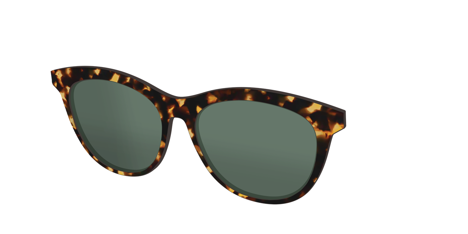 The Non-Polarized Green Tortoise Sun Top - Angle Top Image - Pair Eyewear