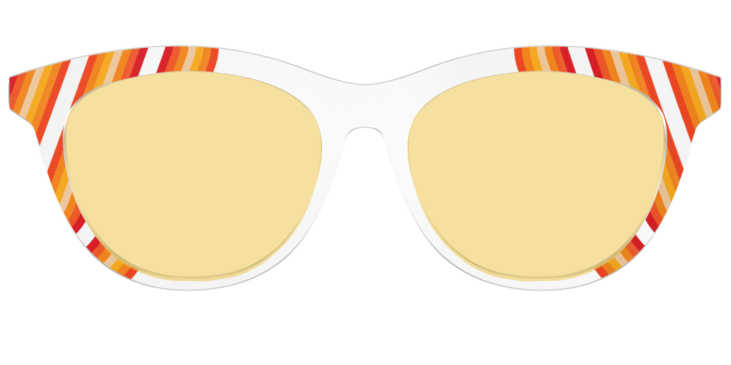 The Groovy Stripes with Citrine Yellow Lens - Front Top Image - Pair Eyewear