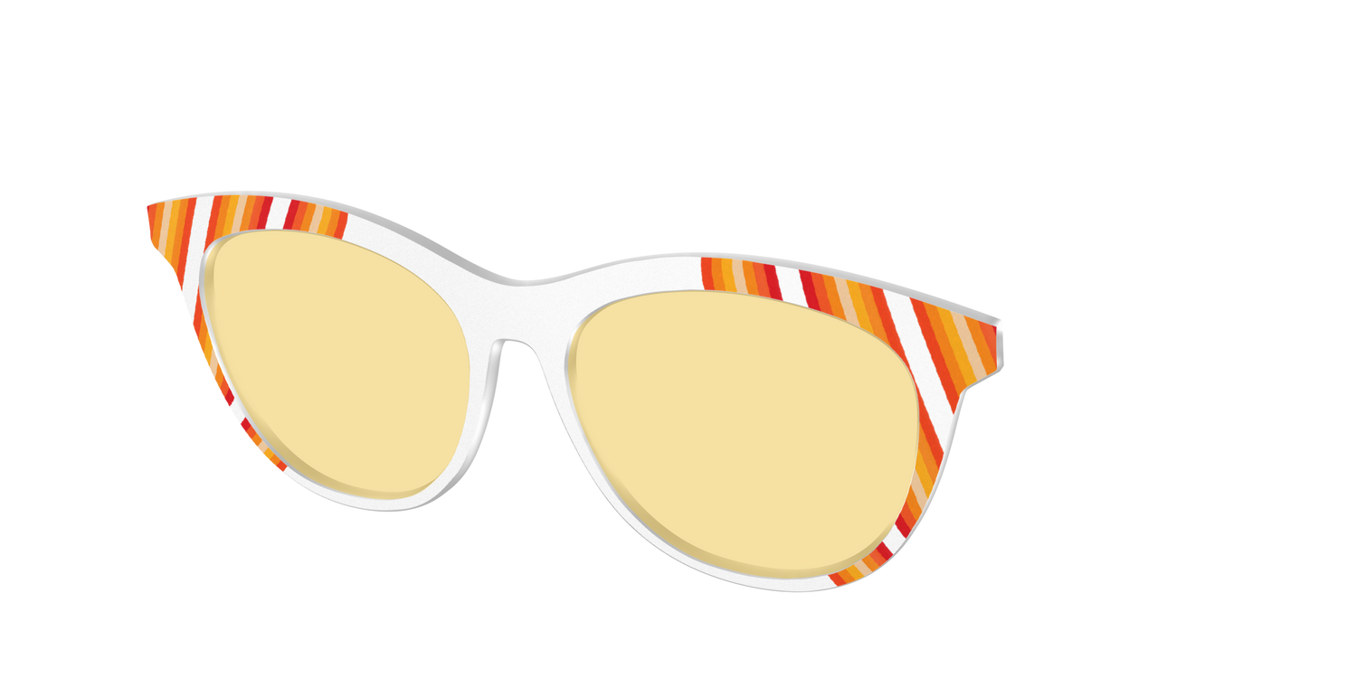 The Groovy Stripes with Citrine Yellow Lens - Angle Top Image - Pair Eyewear