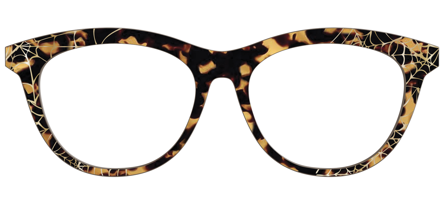 The Haunted Tortoise with Gold Foil Webs - Front Top Image - Pair Eyewear