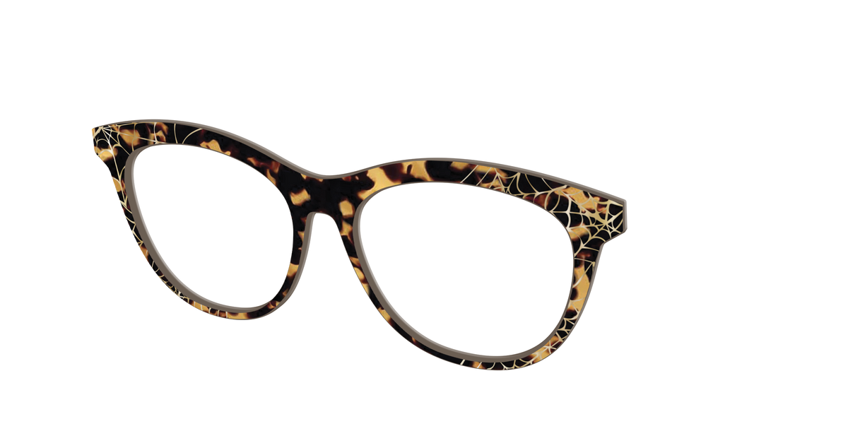 The Haunted Tortoise with Gold Foil Webs - Angle Top Image - Pair Eyewear