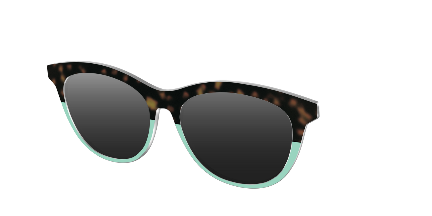 The Polarized Matcha Split Sun Top - Angle Top Image - Pair Eyewear