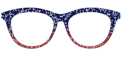 The Navy to Scarlet Gradient with Star Glitter - Front Top Thumbnail - Pair Eyewear