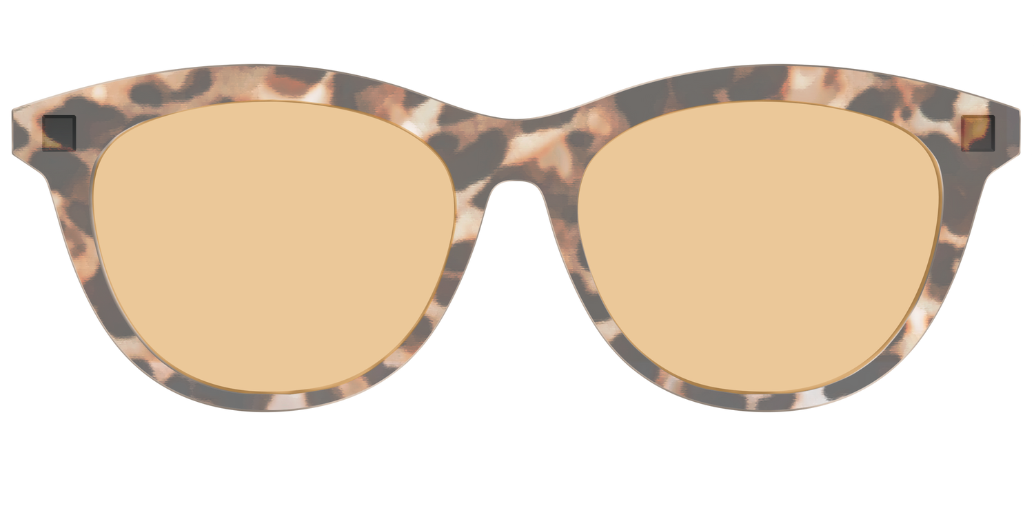 The Neutral Tort Crystal With Umber Brown Lens - Front Top Image - Pair Eyewear