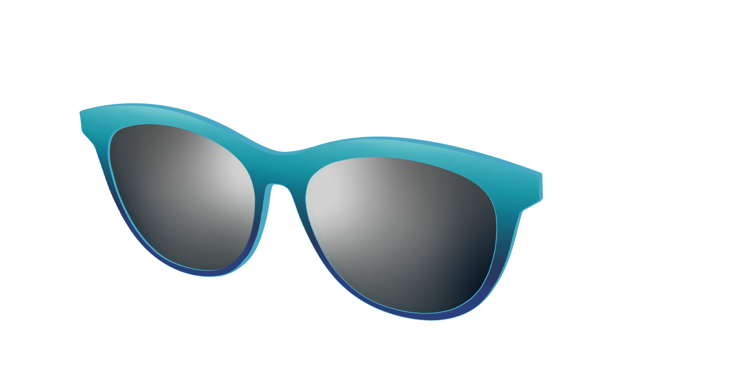 The Polarized Ocean Blue Sun Top - Angle Top Image - Pair Eyewear