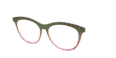 The Olive to Rose Trellis with Champagne Foil - Angle Top Thumbnail - Pair Eyewear