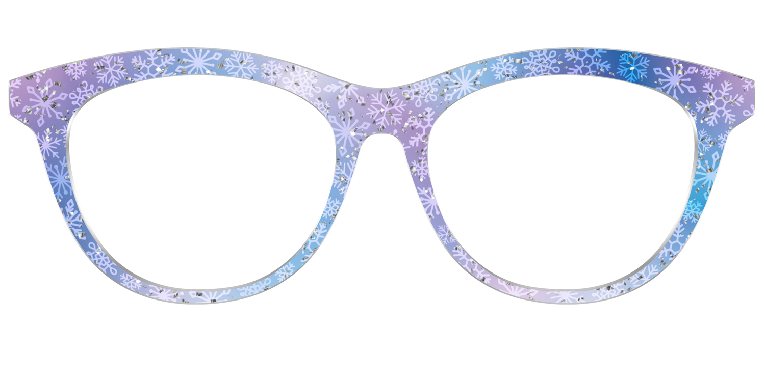 The Pastel Snowflake with Iridescent Glitter - Front Top Image - Pair Eyewear