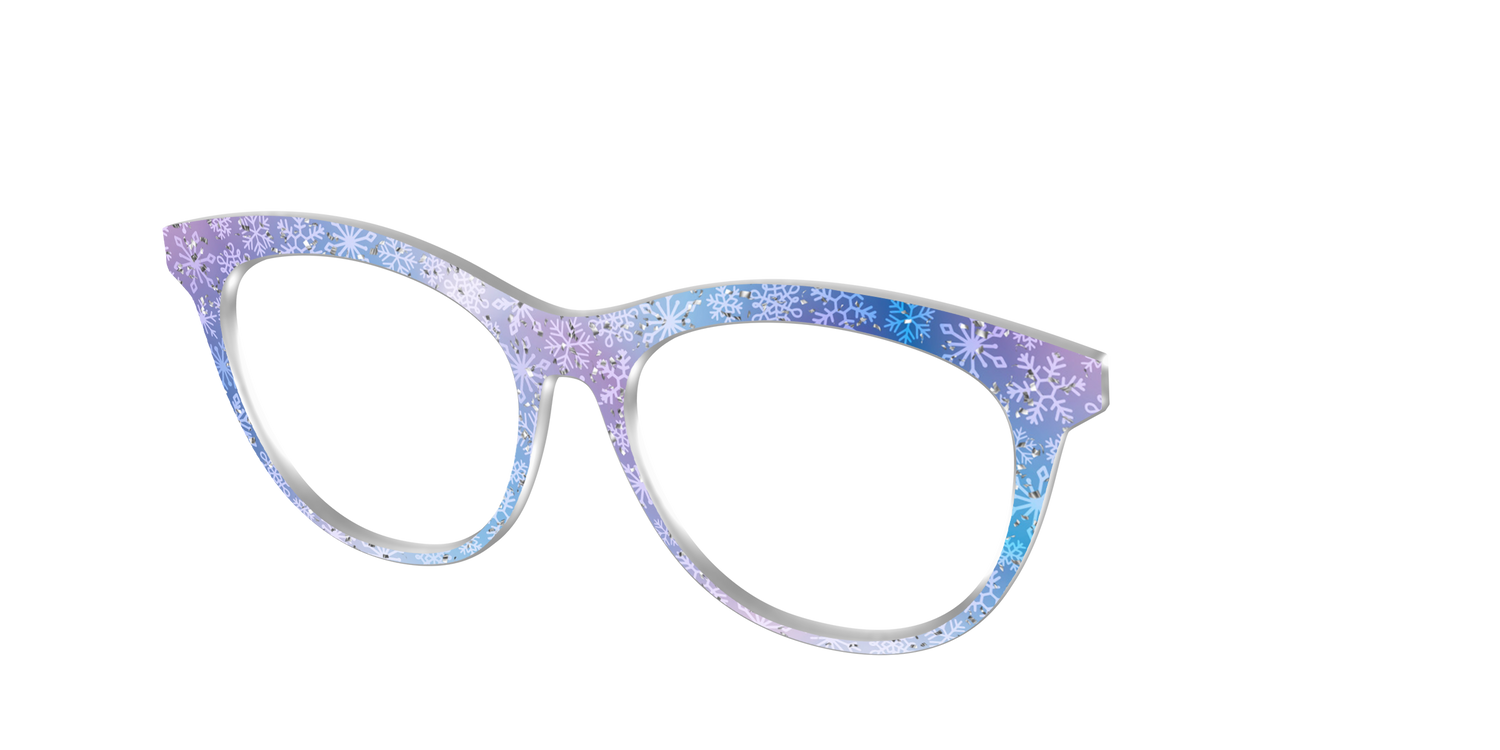 The Pastel Snowflake with Iridescent Glitter - Angle Top Image - Pair Eyewear