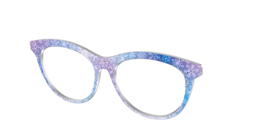 The Pastel Snowflake with Iridescent Glitter - Angle Top Thumbnail - Pair Eyewear