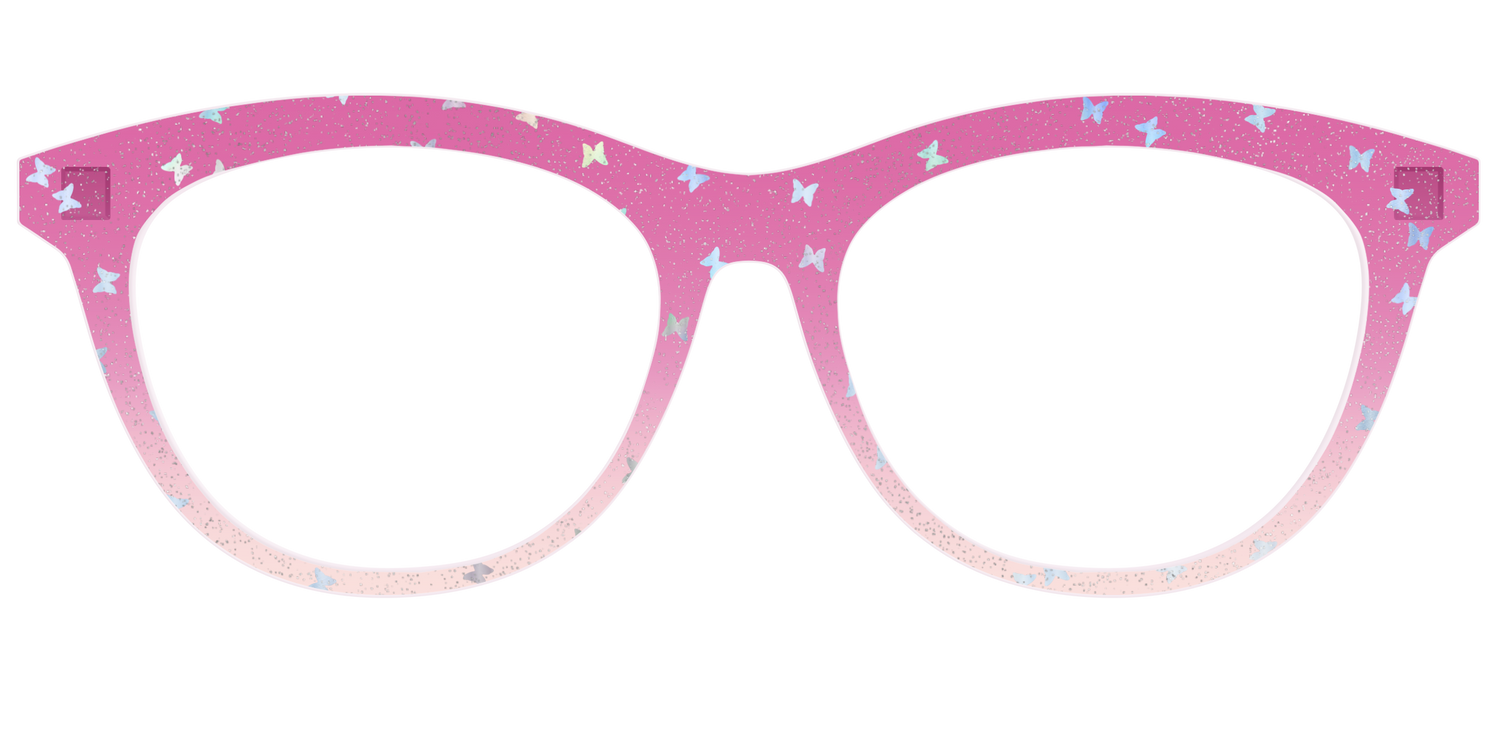 The Pink Butterfly Sparkle Crystal - Front Top Image - Pair Eyewear
