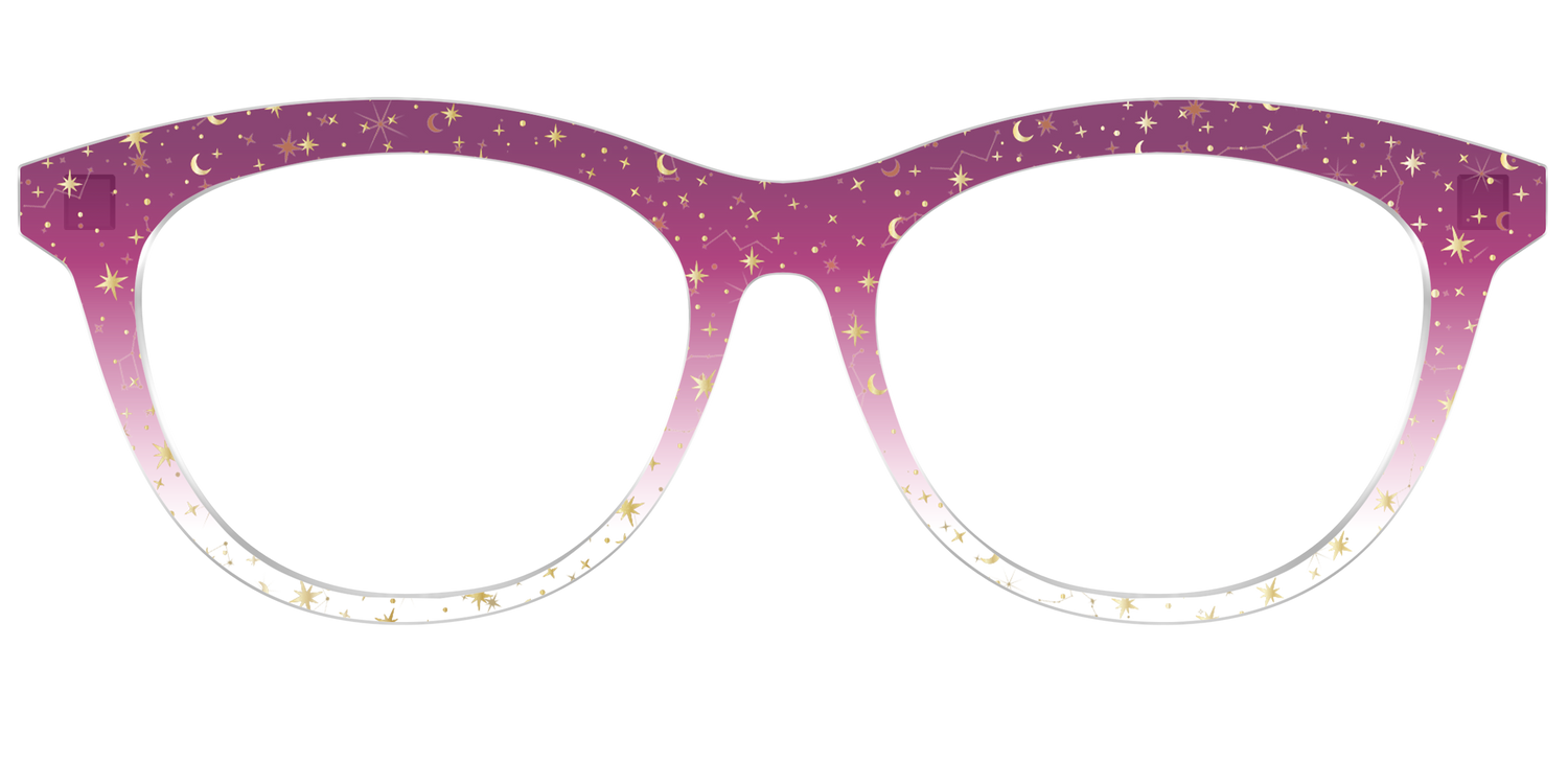 The Pink Ombre Gold Foil Crystal - Front Top Image - Pair Eyewear