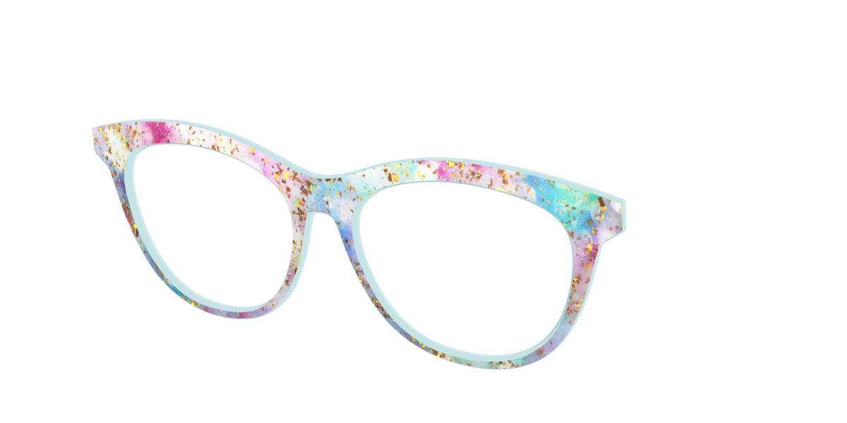 The Pixie Bokeh with Gold Flakes - Angle Top Image - Pair Eyewear