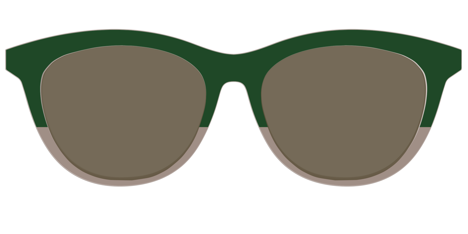 The Polarized Cedar & Sap Crystal Split Sun Top - Front Top Image - Pair Eyewear