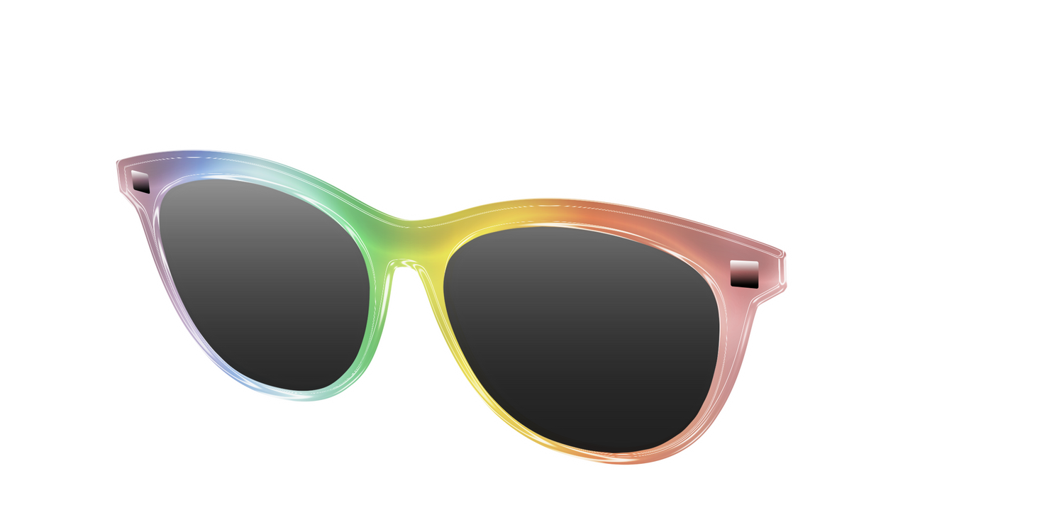 The Polarized Rainbow Gradient Sun Top - Angle Top Image - Pair Eyewear