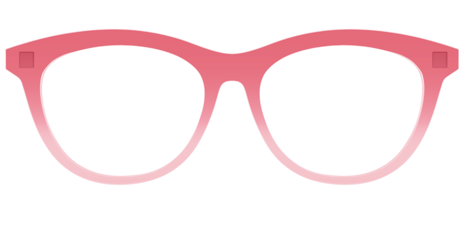 The Red to Coral Gradient Crystal - Front Top Image - Pair Eyewear