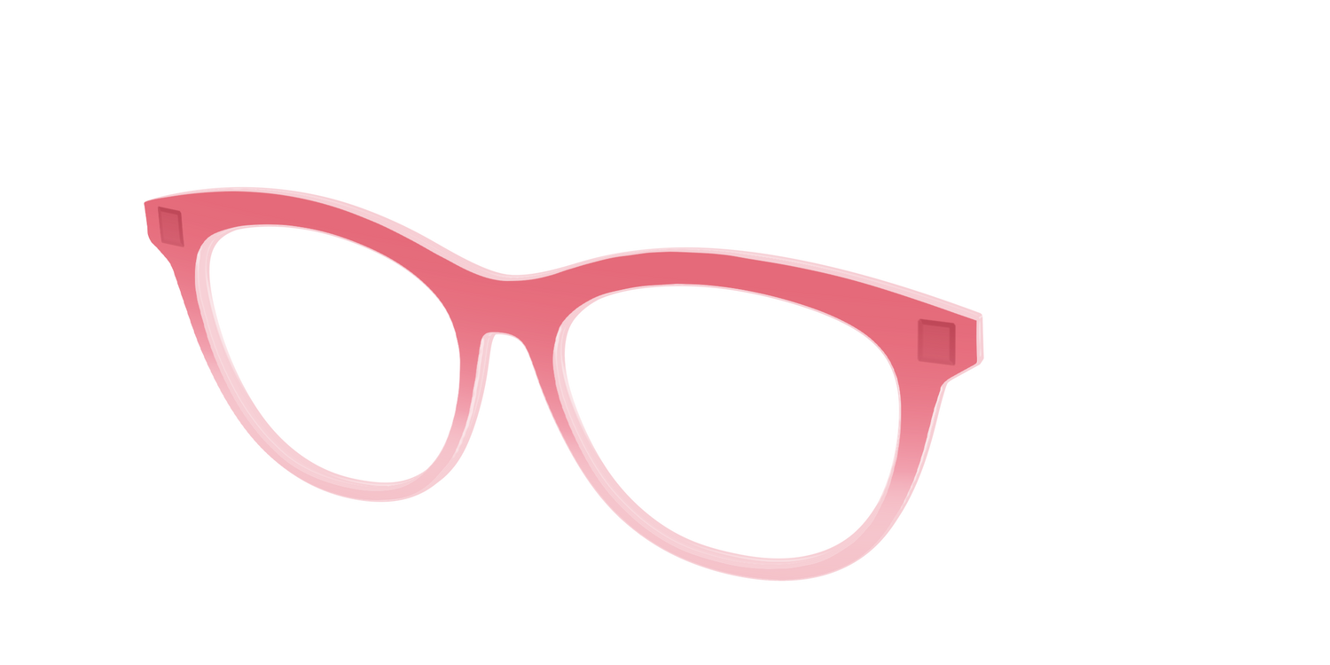 The Red to Coral Gradient Crystal - Angle Top Image - Pair Eyewear