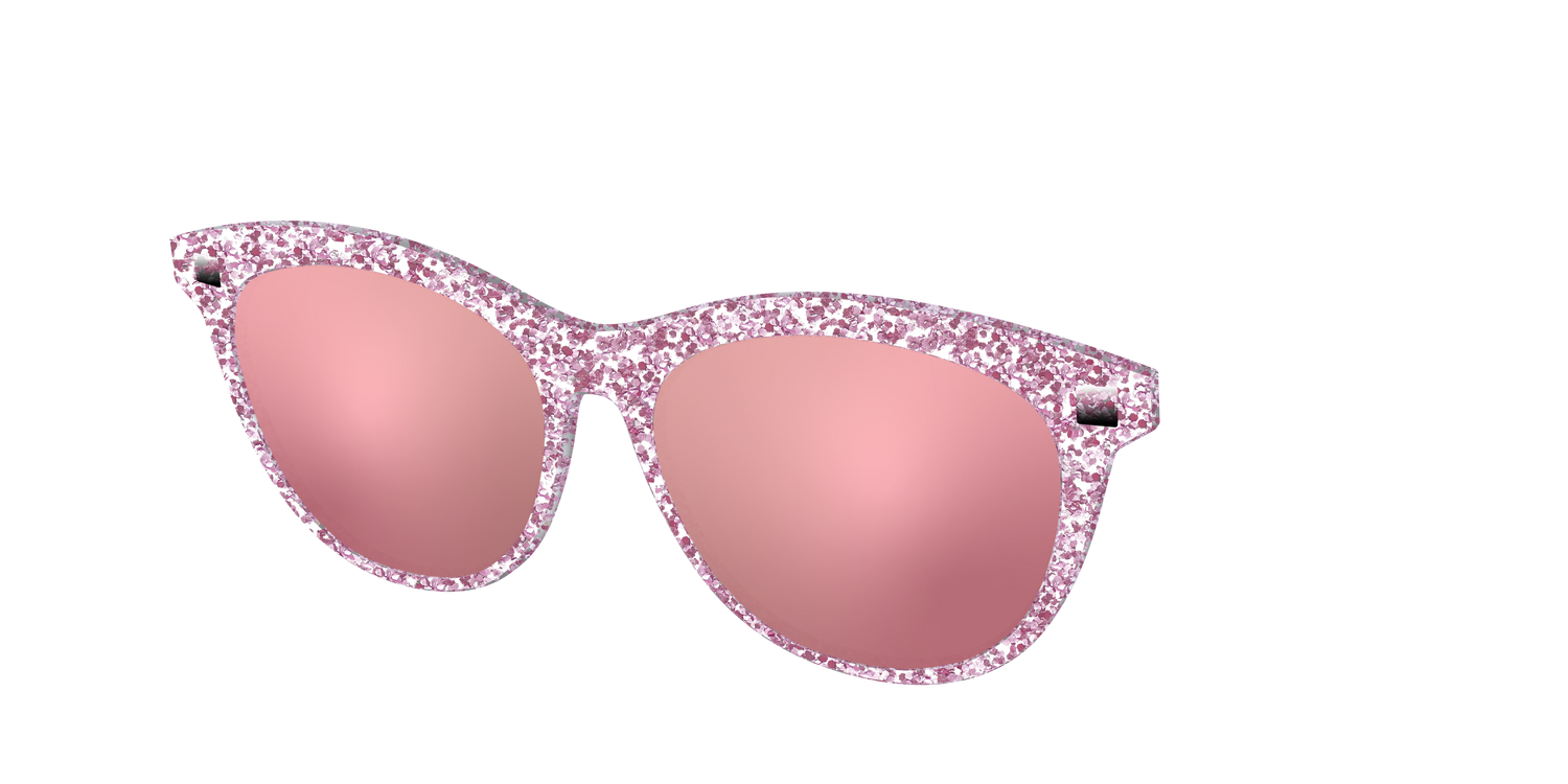 The Polarized Rose Gold Sparkle Sun Top - Angle Top Image - Pair Eyewear
