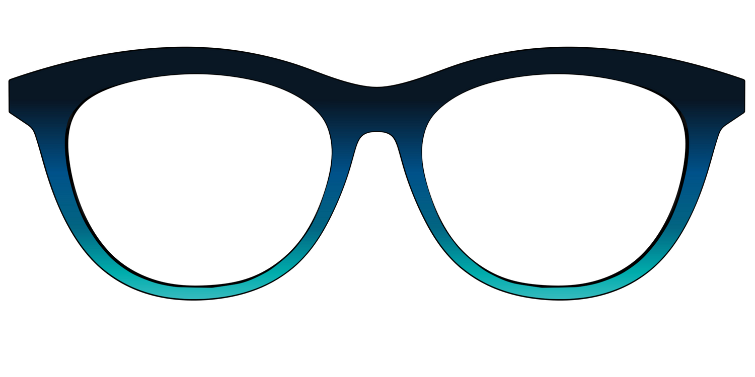 The Royal Blue to Seafoam Gradient - Front Top Image - Pair Eyewear