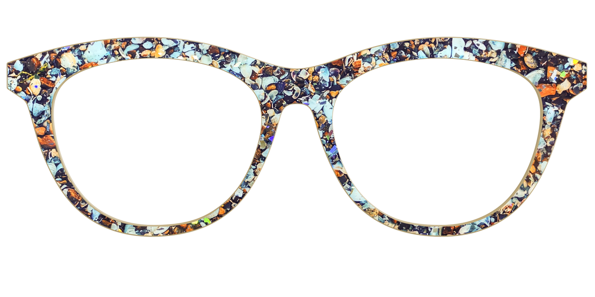 The Seashell Tortoise with Holographic Glitter - Front Top Image - Pair Eyewear