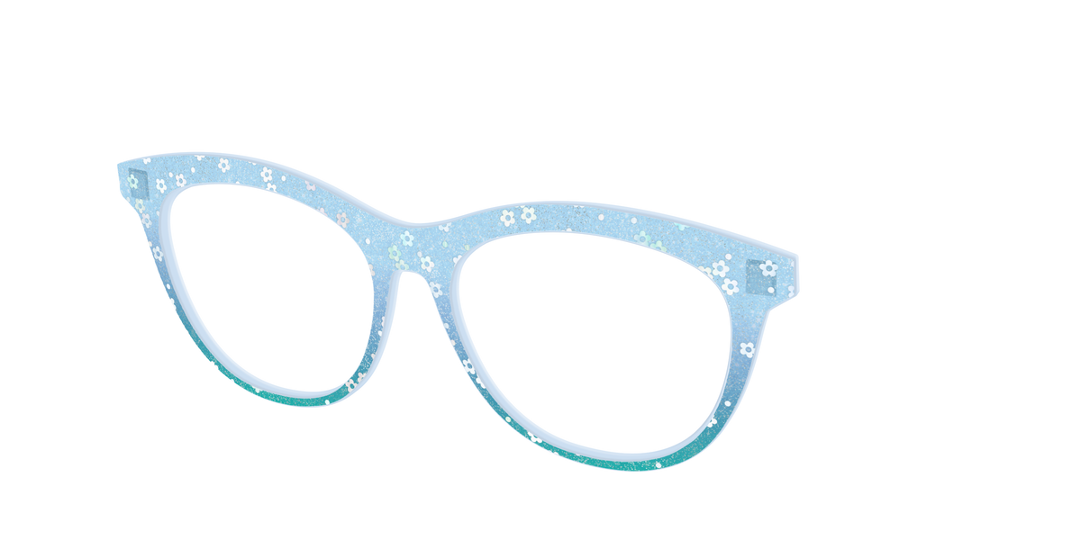 The Sky Blue Crystal with Daisy Glitter - Angle Top Image - Pair Eyewear