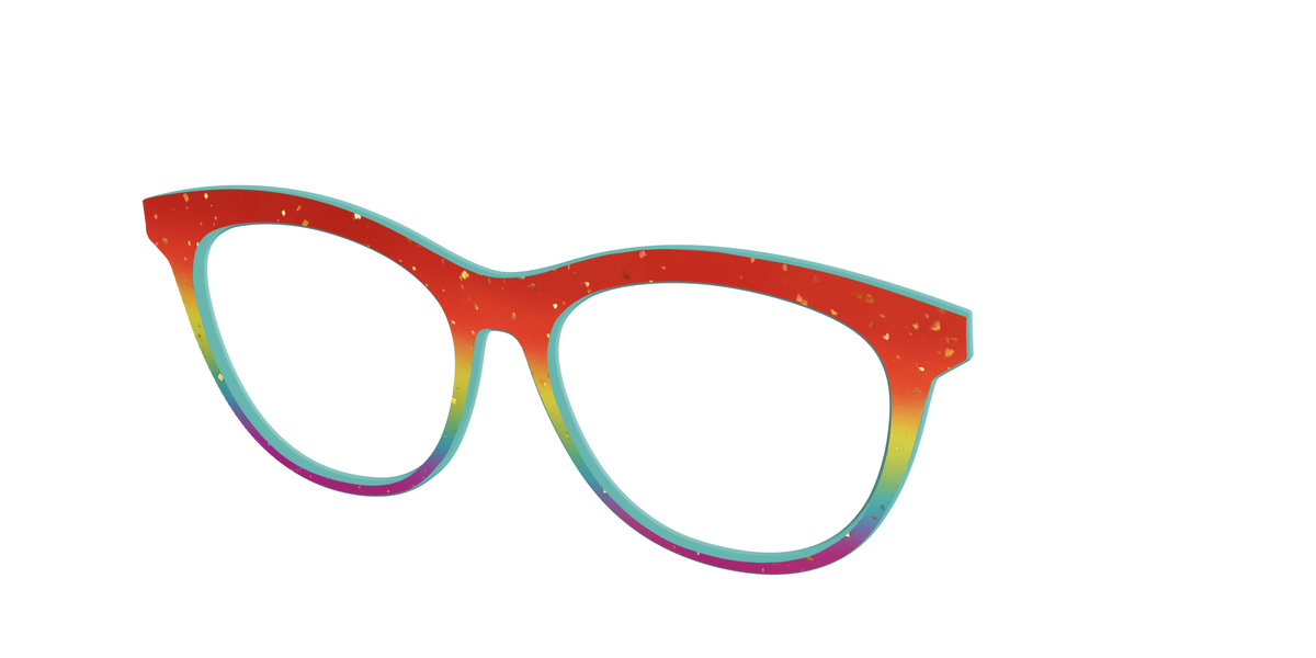The Spectrum Gradient with Gold Flakes - Angle Top Image - Pair Eyewear