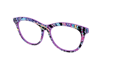 The Vaporwave Marble with Star Glitter - Angle Top Thumbnail - Pair Eyewear