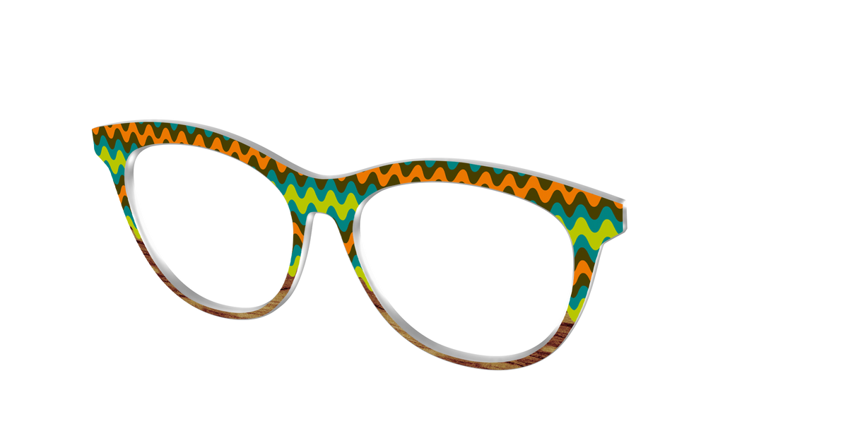 The Woodgrain Waves - Angle Top Image - Pair Eyewear