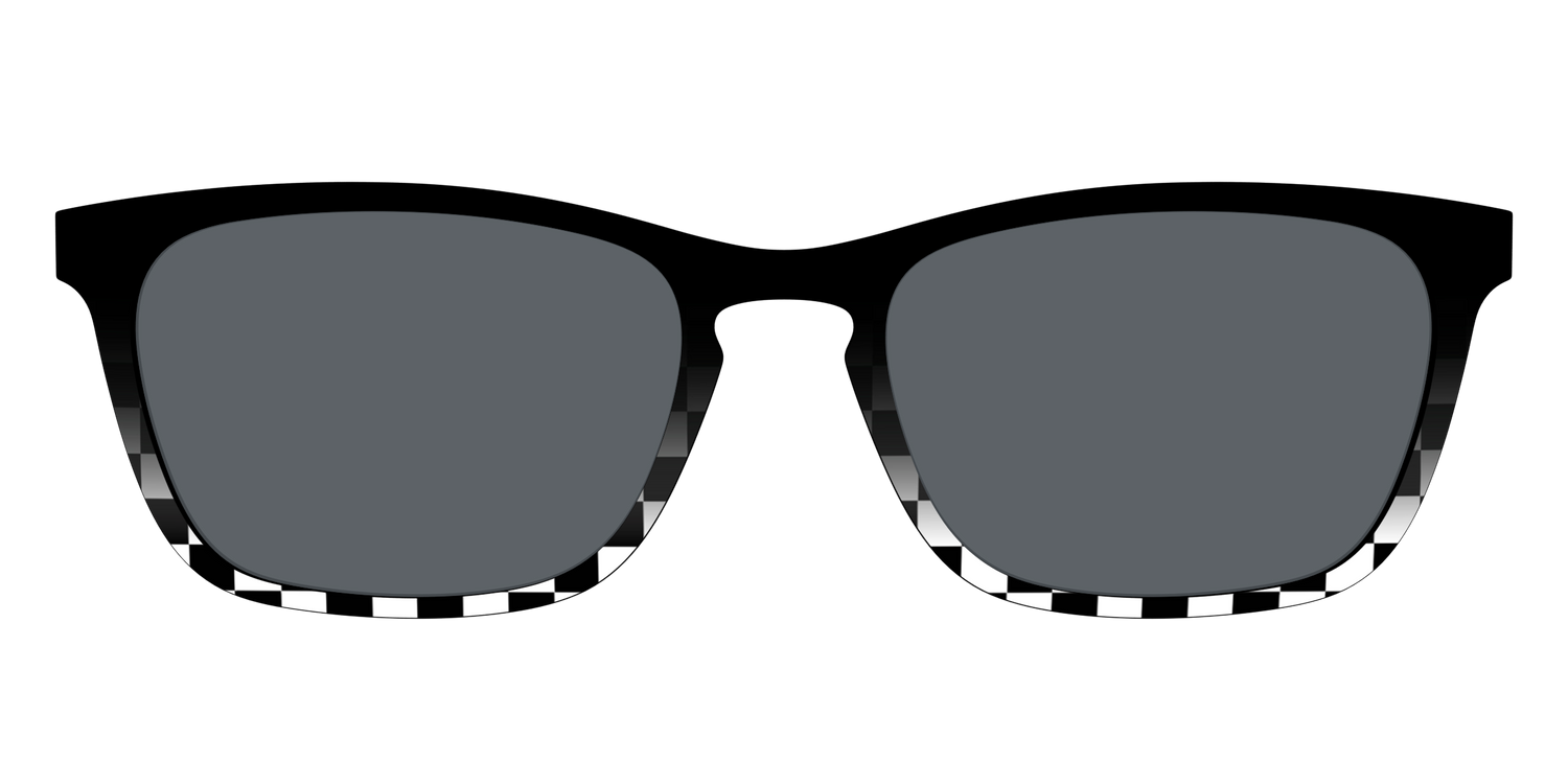 The Polarized Checkerboard Fade Sun Top - Front Top Image - Pair Eyewear