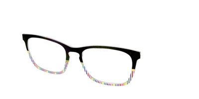 The Chic Pride Stripes Crystal with Gold Foil - Angle Top Thumbnail - Pair Eyewear
