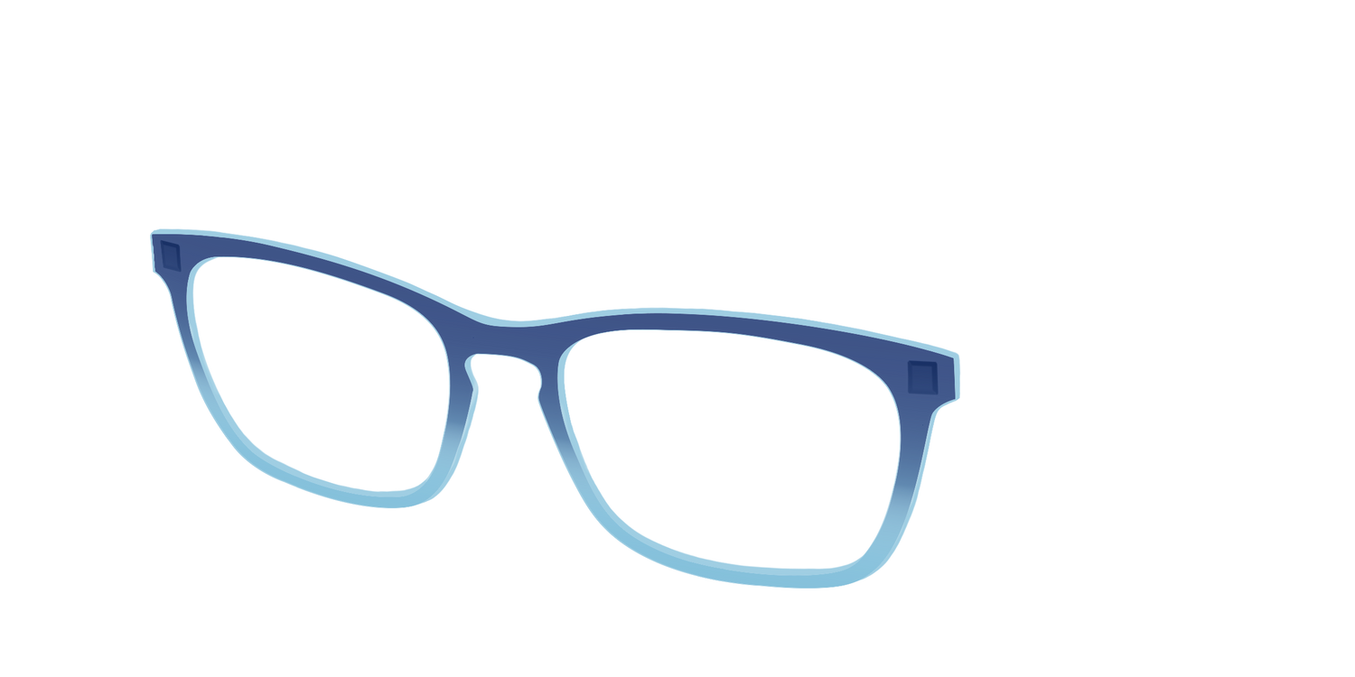 The Indigo to Sky Blue Gradient Crystal - Angle Top Image - Pair Eyewear