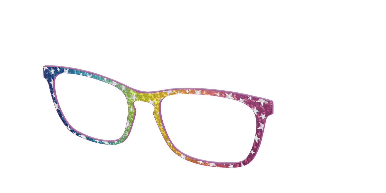 The Iridescent Rainbow Stars - Angle Top Image - Pair Eyewear
