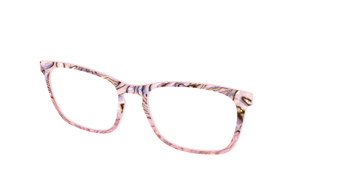 The Pink Conch Shell Pearl Crystal Split - Angle Top Image - Pair Eyewear