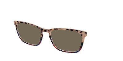 The Polarized Cookie Dough Tortoise & Plaid Split Sun Top - Angle Top Thumbnail - Pair Eyewear