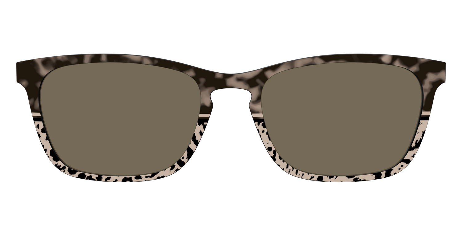 The Polarized Ink Blot Tortoise Split Sun Top - Front Top Image - Pair Eyewear