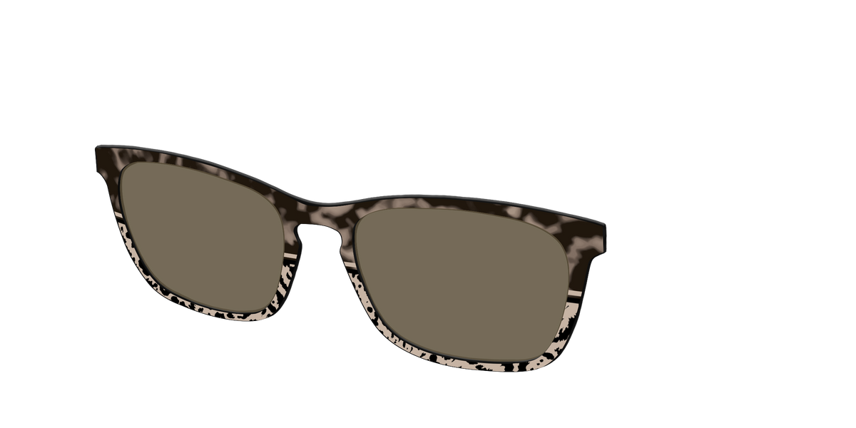 The Polarized Ink Blot Tortoise Split Sun Top - Angle Top Image - Pair Eyewear