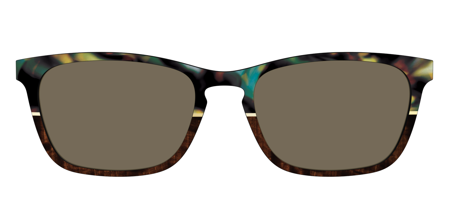 The Polarized Mirage Split with Gold Foil Sun Top - Front Top Image - Pair Eyewear