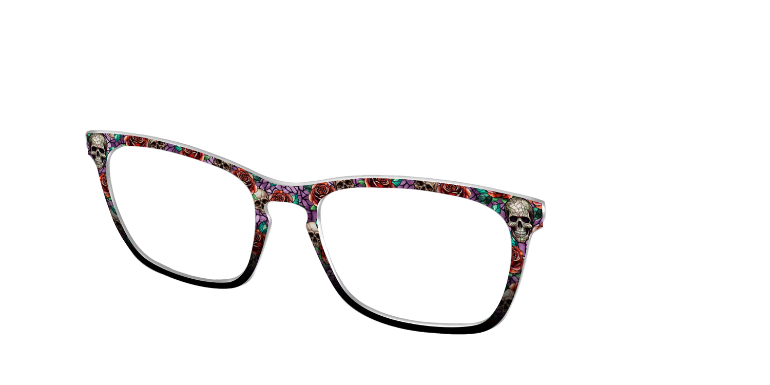 The Skull & Thorn Stained Glass - Angle Top Image - Pair Eyewear