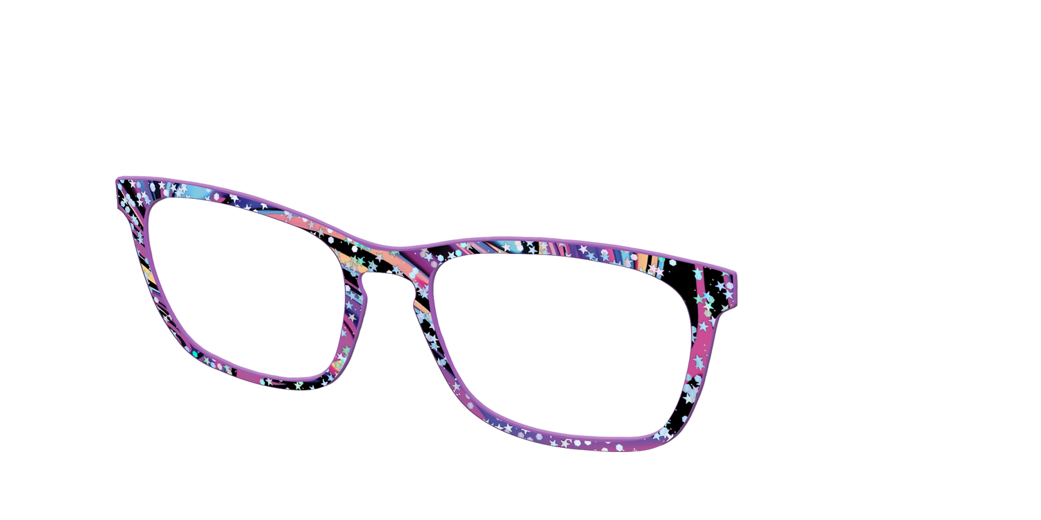 The Vaporwave Marble with Star Glitter - Angle Top Image - Pair Eyewear