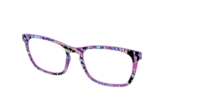 The Vaporwave Marble with Star Glitter - Angle Top Thumbnail - Pair Eyewear