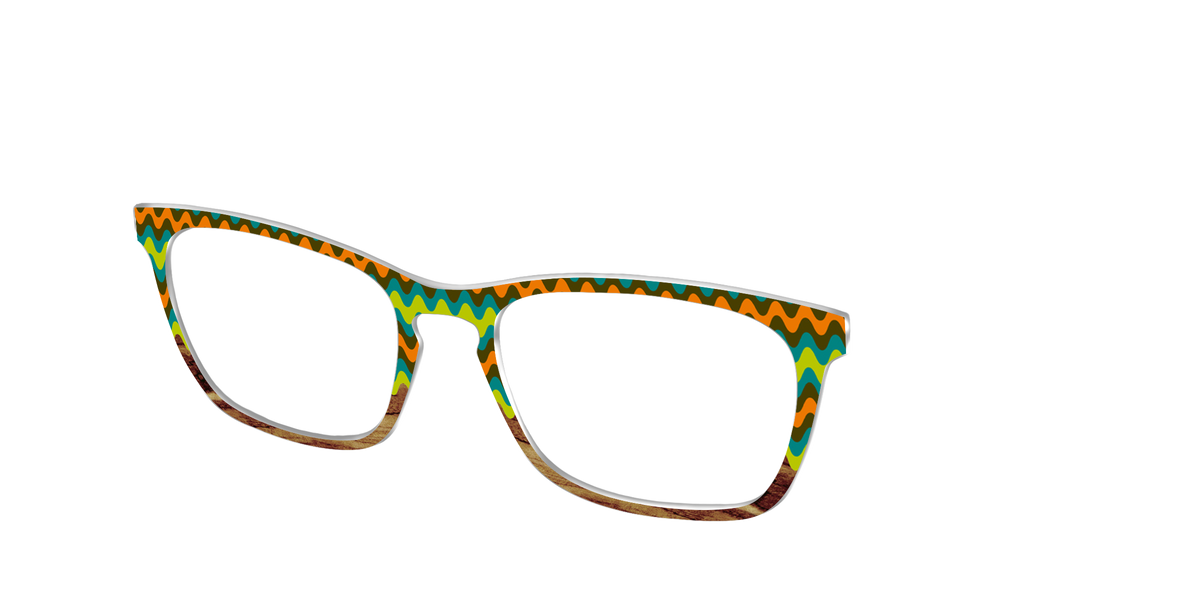 The Woodgrain Waves - Angle Top Image - Pair Eyewear