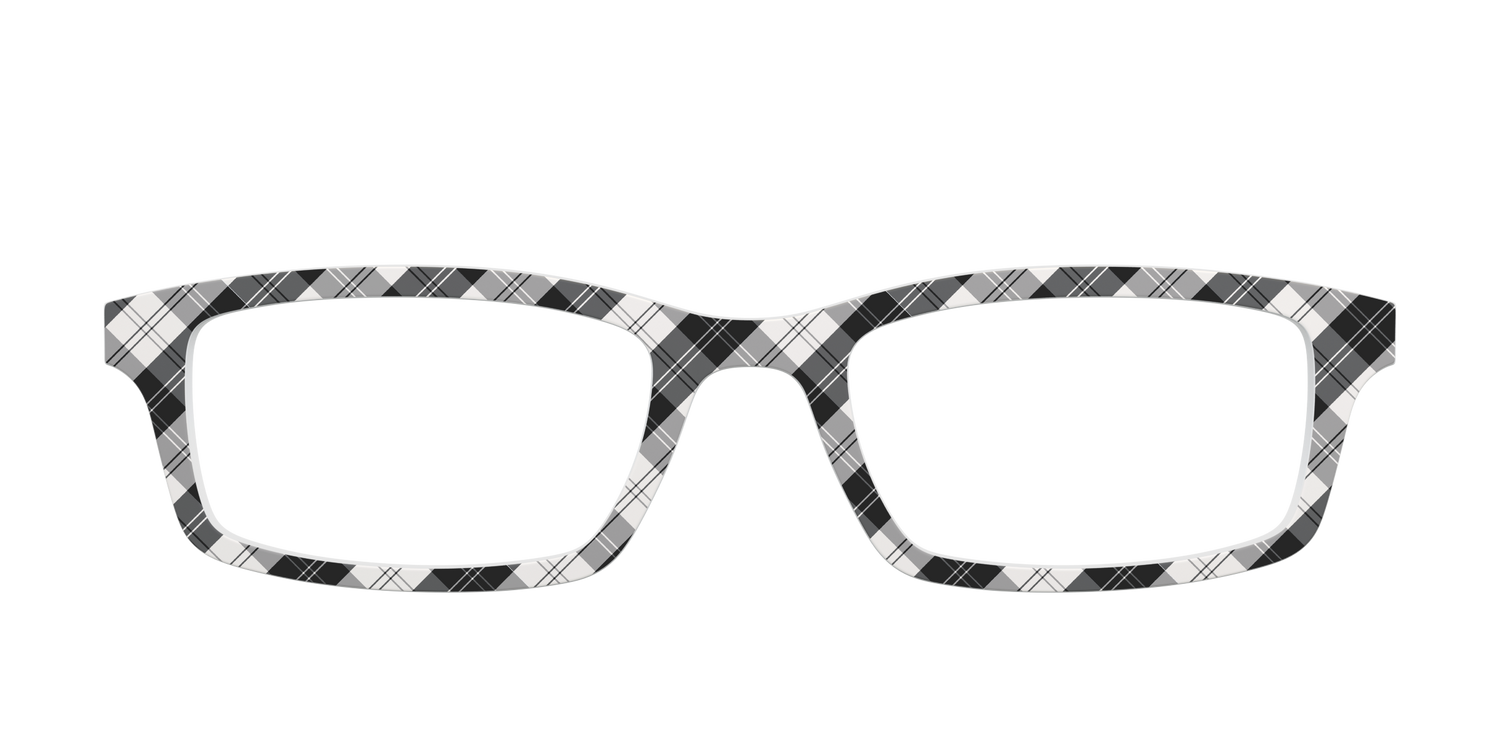 The B&W Plaid - Front Top Image - Pair Eyewear