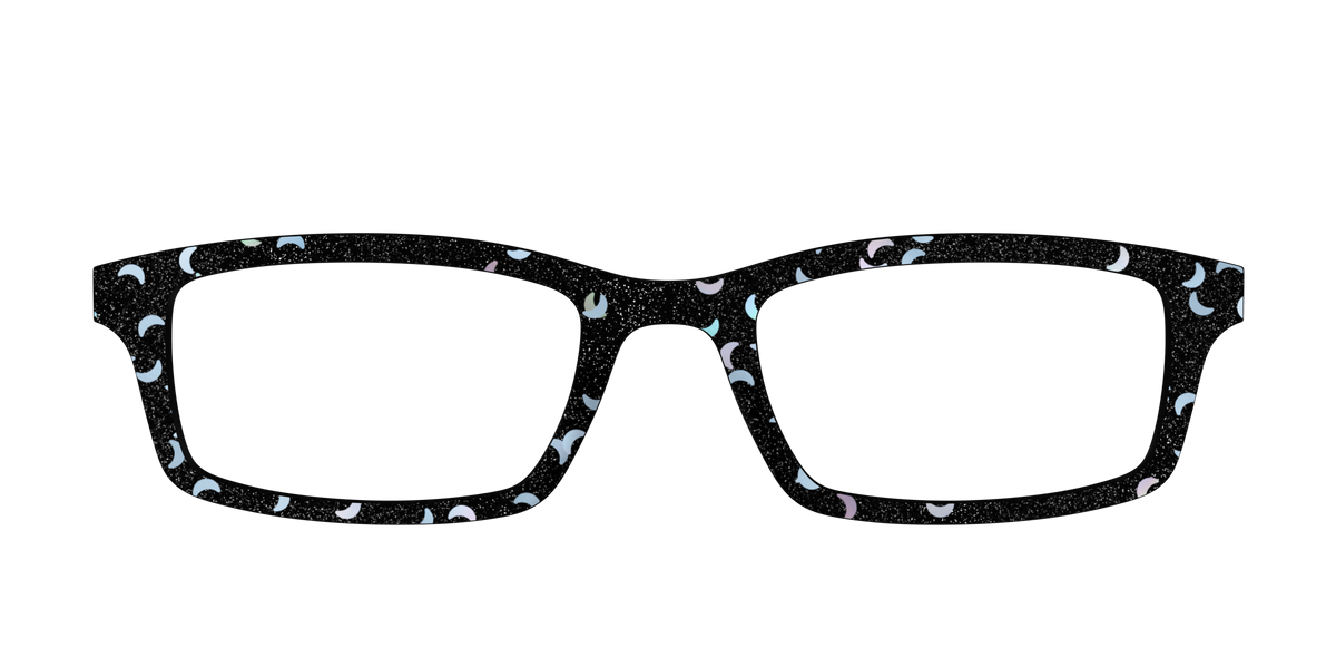 The Black Crescent Glitter - Front Top Image - Pair Eyewear