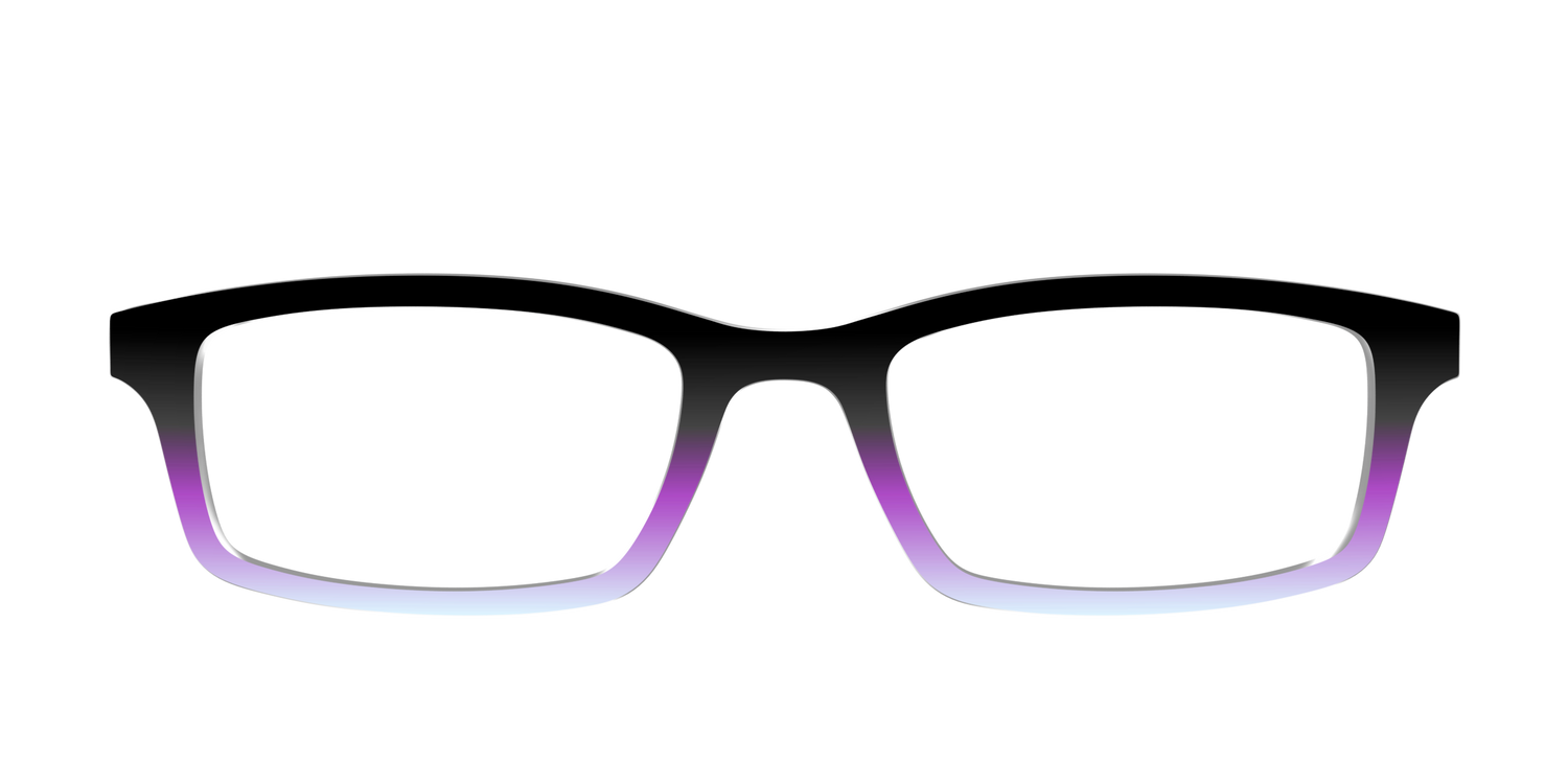 The Black to Pale Periwinkle Gradient - Front Top Image - Pair Eyewear