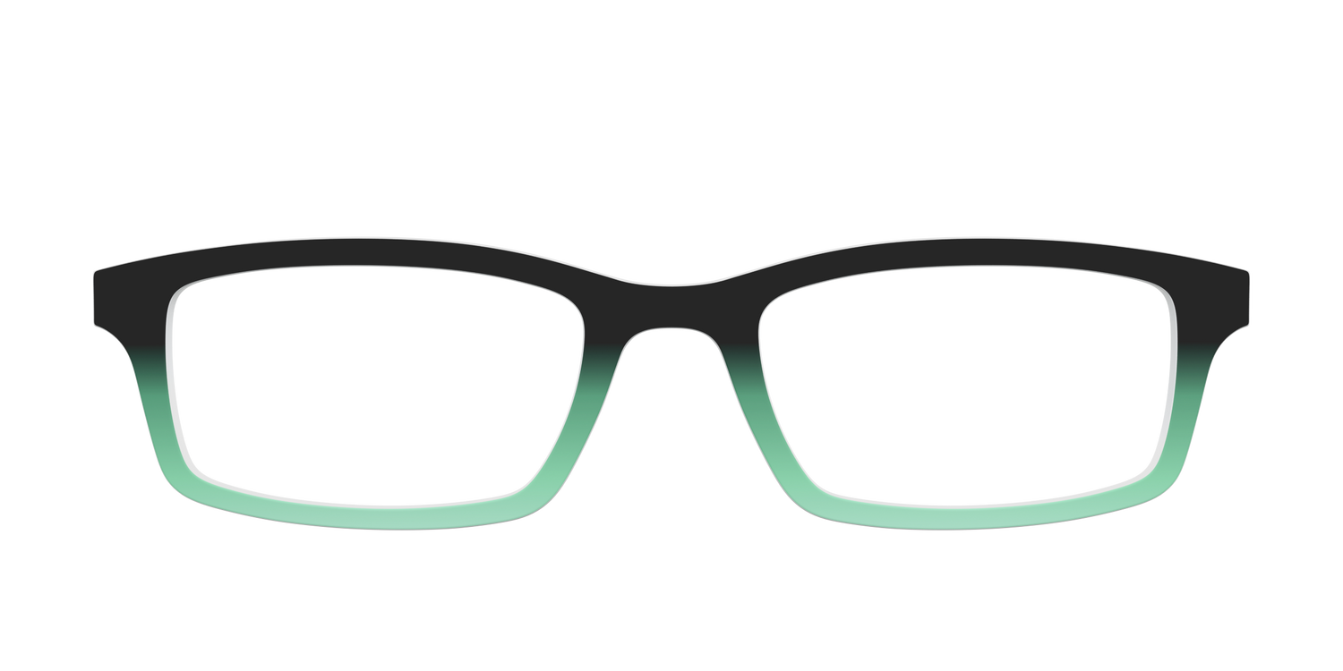 The Black to Spearmint Gradient - Front Top Image - Pair Eyewear